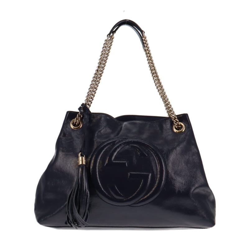 Gucci Soho Purple Leather Chain Tote Style 1