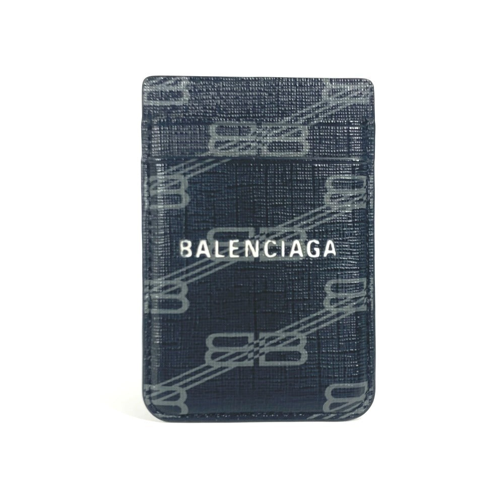 BALENCIAGA Card Case 675835 leather black logo magsafe Magsafe