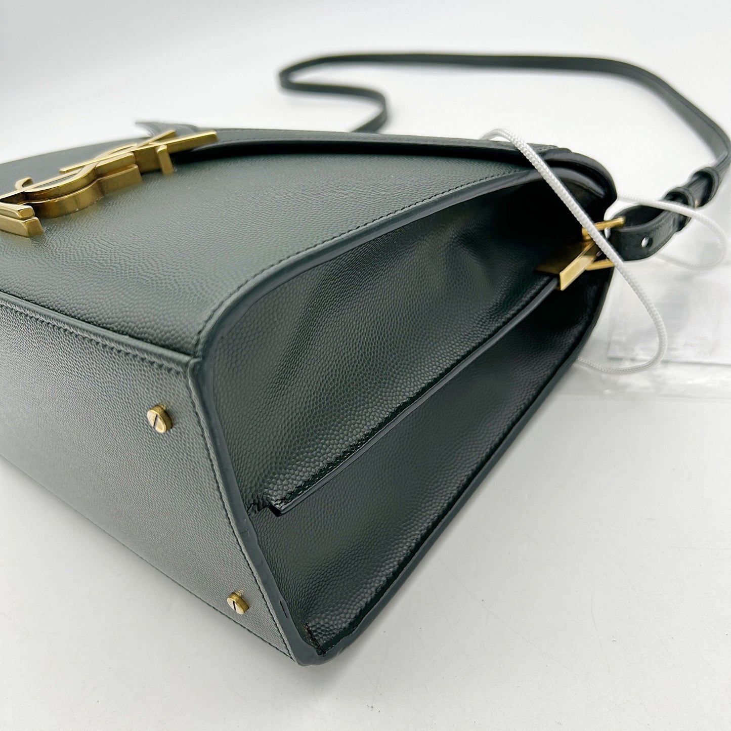 Yves Saint Laurent YSL Green Monogram Cassandra Leather Satchel Pony-style calfskin LA35162