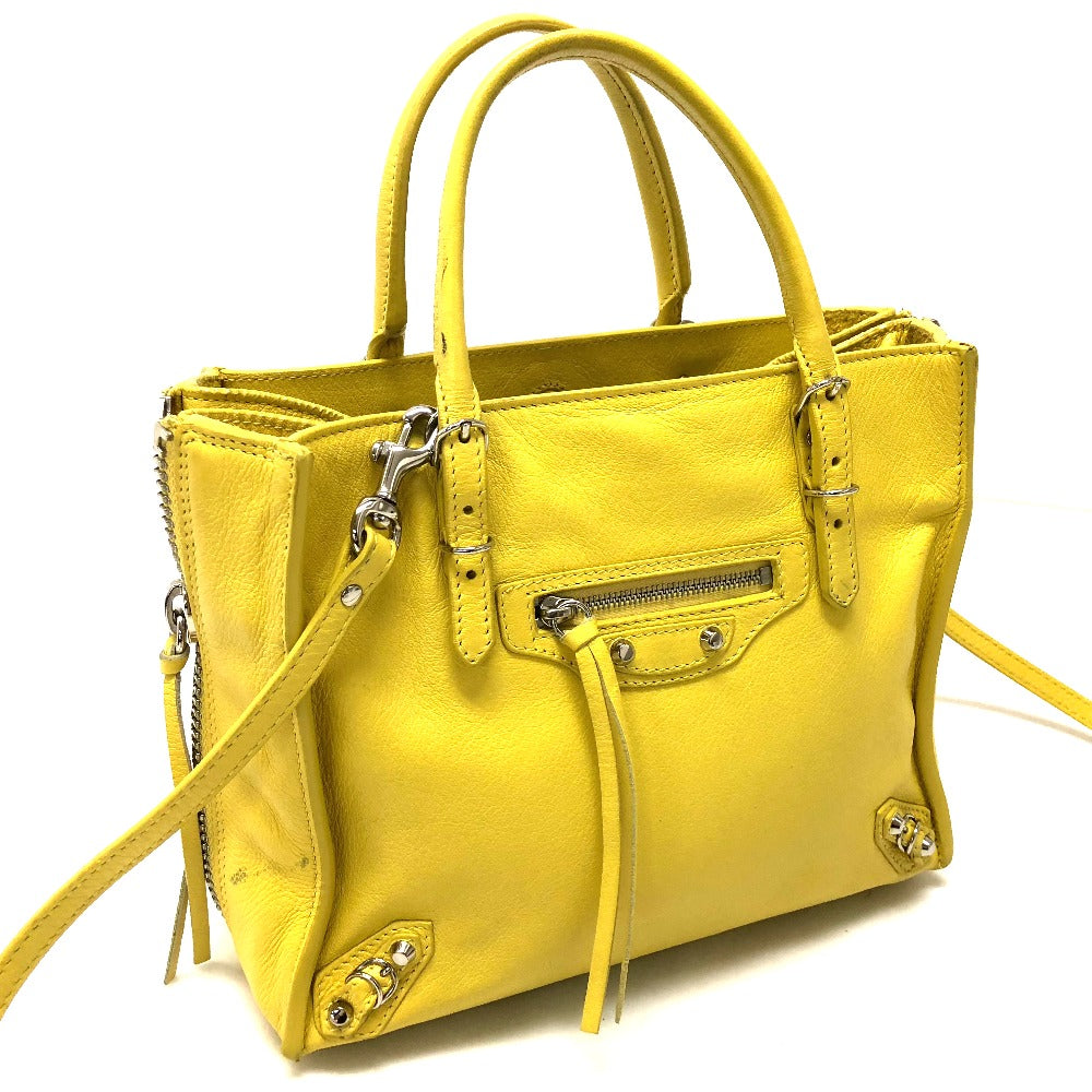 BALENCIAGA Shoulder Bag 357333 leather yellow Tote Bag Paper mini Women