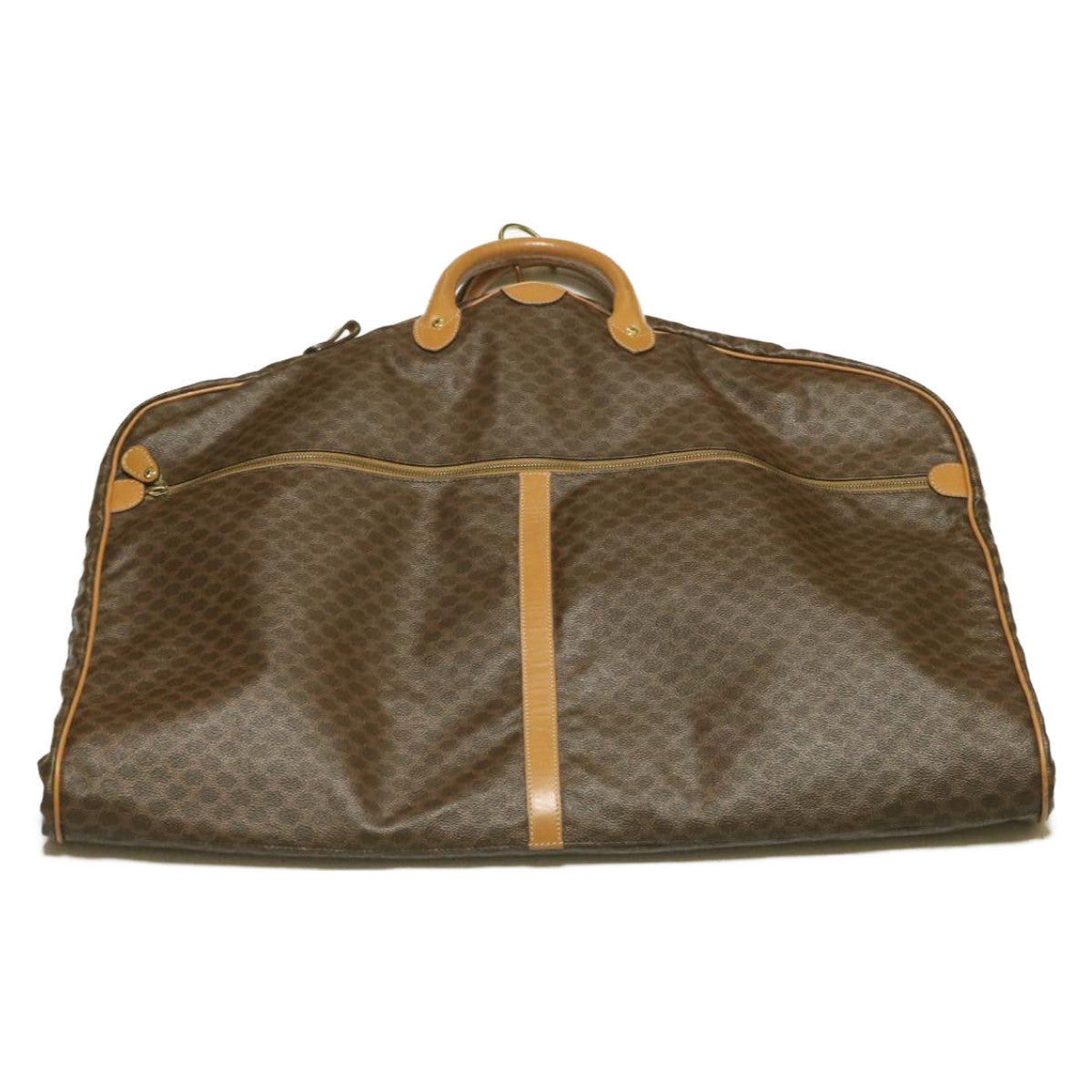 Luxury CELINE Macadam Canvas Garment Cover Brown PVC Leather  18226