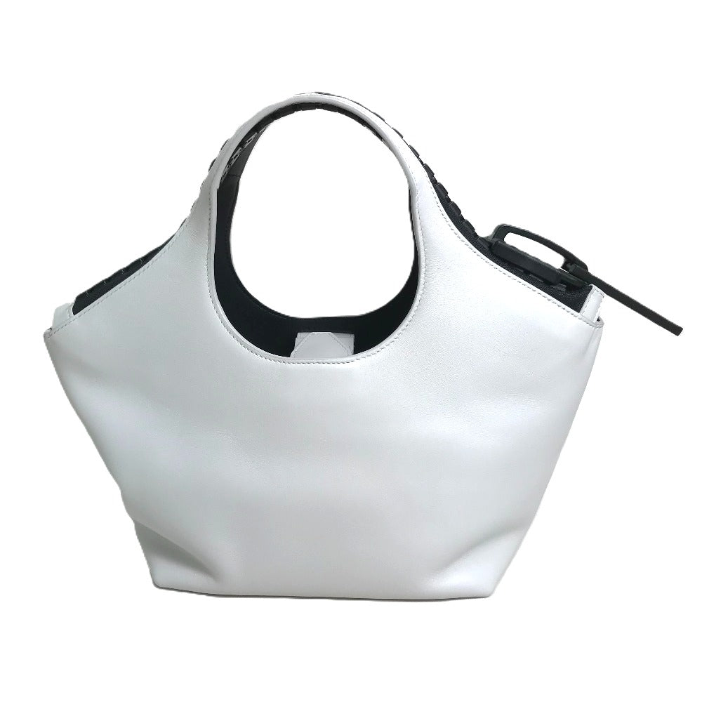 BALENCIAGA Handbag 661854 leather White / black Mega Zip