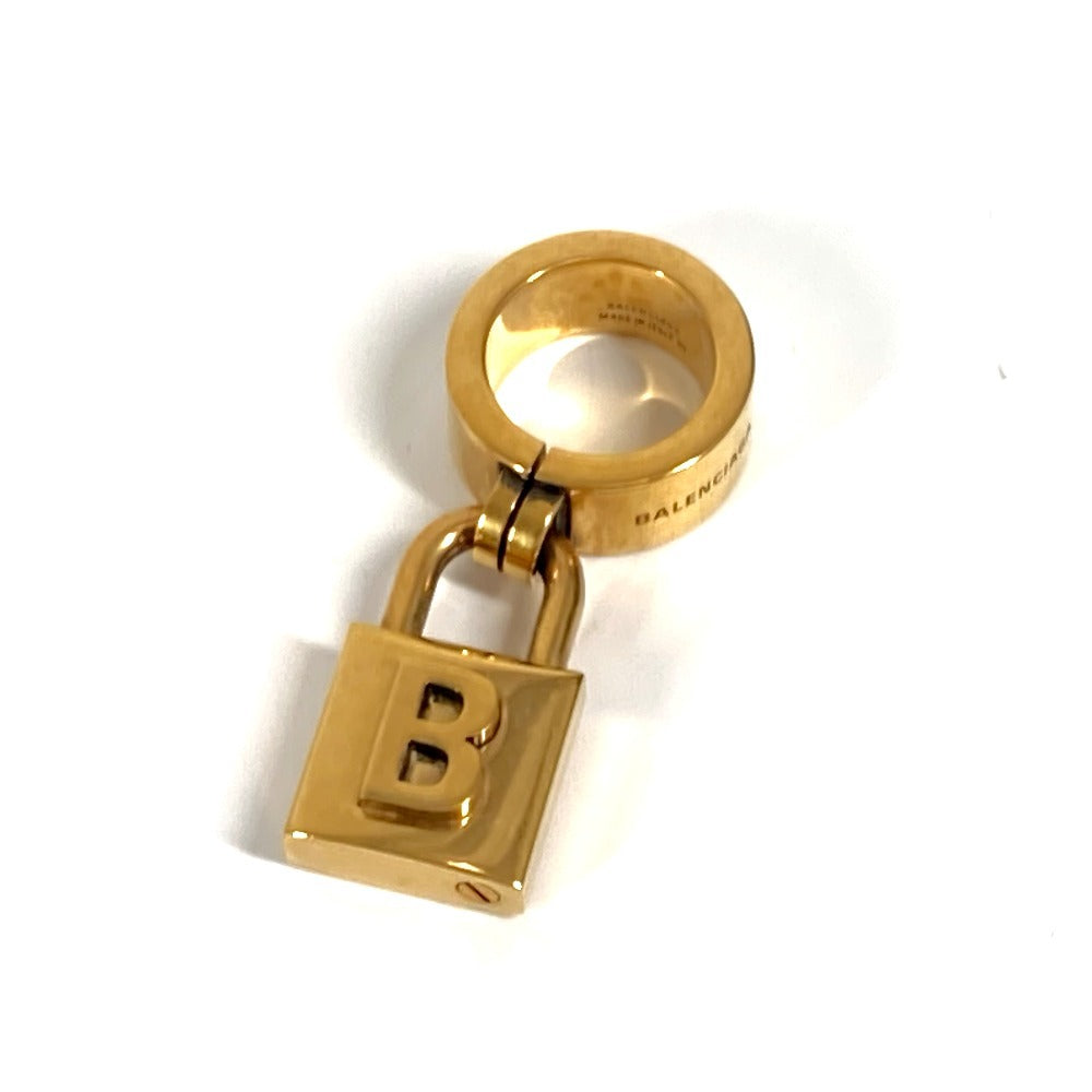 BALENCIAGA Ring metal gold Padlock logo 52