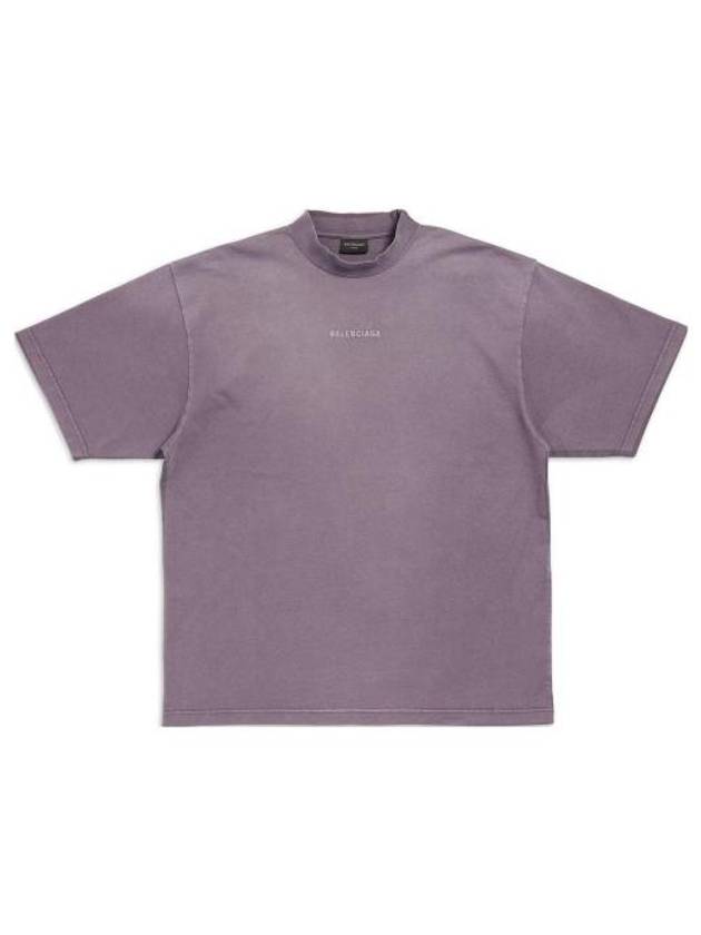 Luxury Balenciaga Trending 2026 Logo Print Short Sleeve T-Shirt Purple