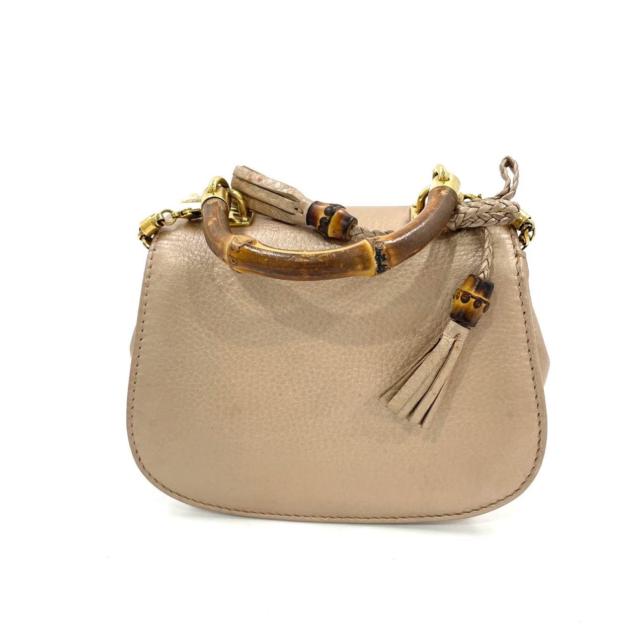 Gucci Bamboo 1947 Night Super Mini Gold Leather with Chain
