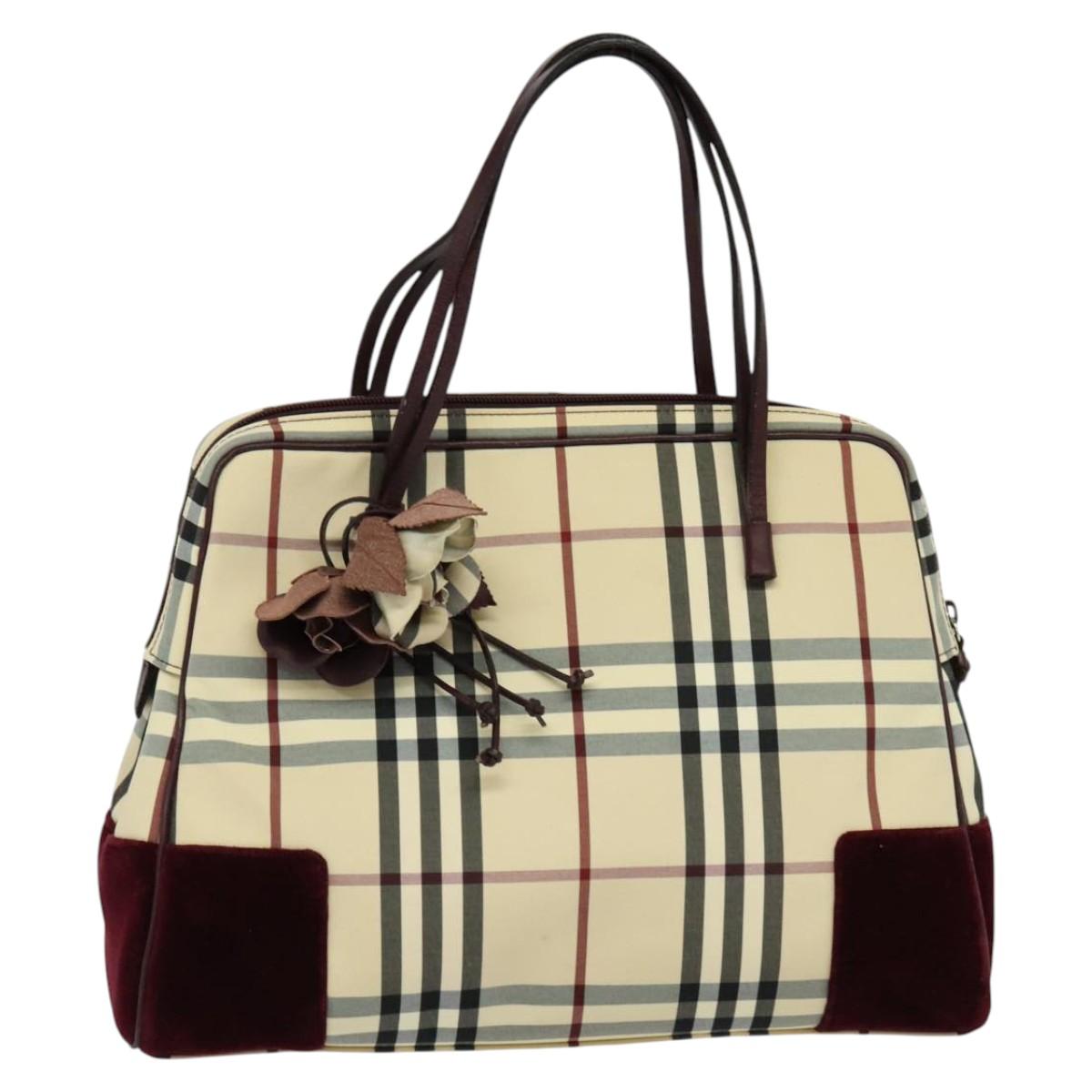 Burberry Nova Check Beige Synthetic Handbag ( )