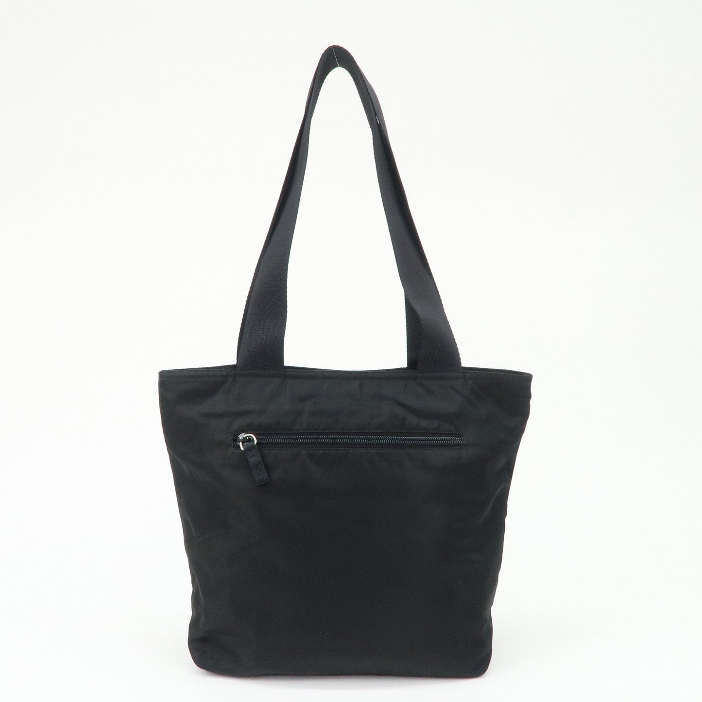 PRADA Triangle Logo Nylon Tote Bag Shoulder Bag Hand Bag Black