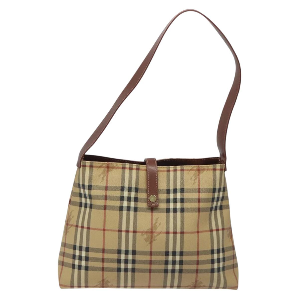 Burberry Nova Check Beige Canvas Shoulder Bag ( )