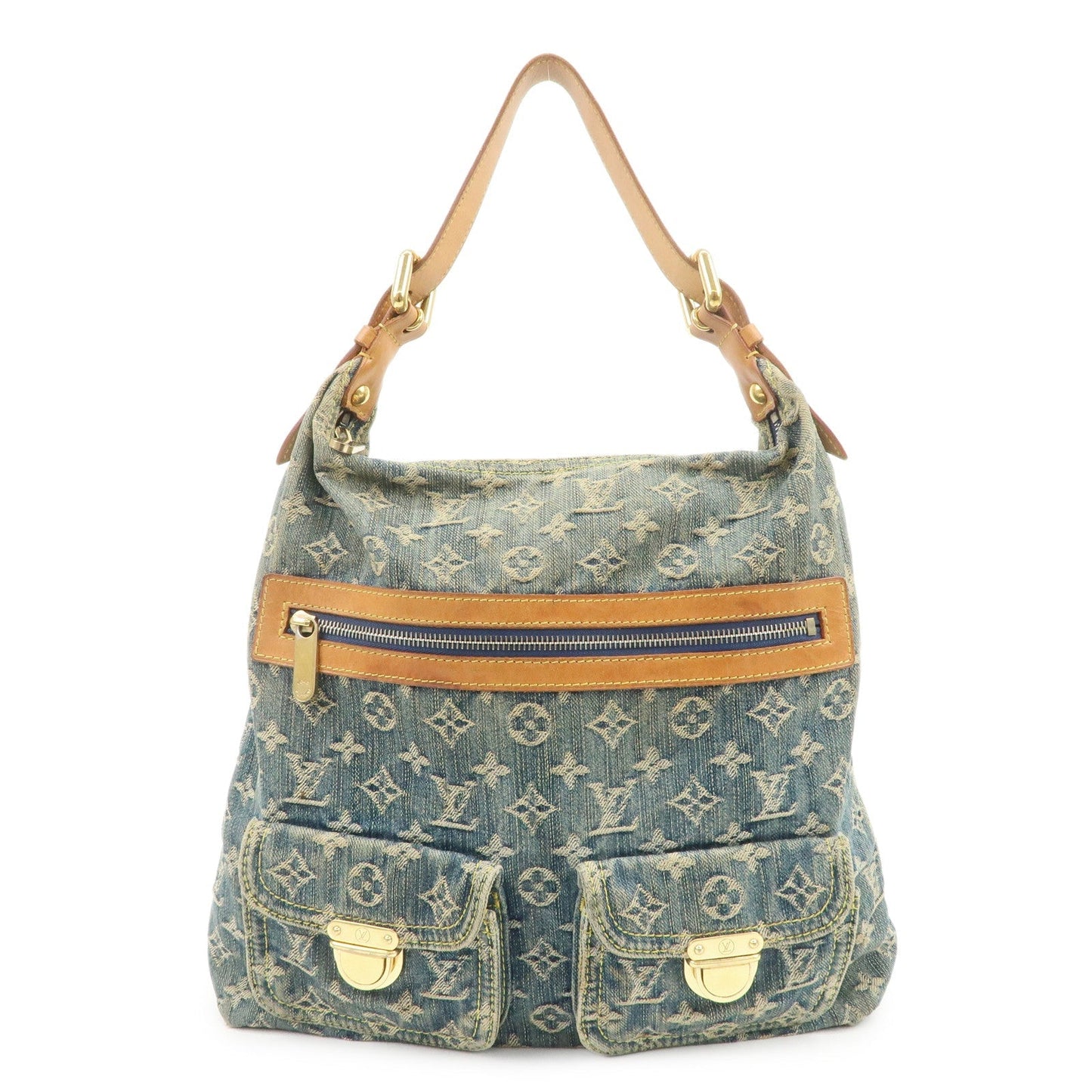 Louis Vuitton Monogram Denim Baggy GM Shoulder Bag Blue M95048