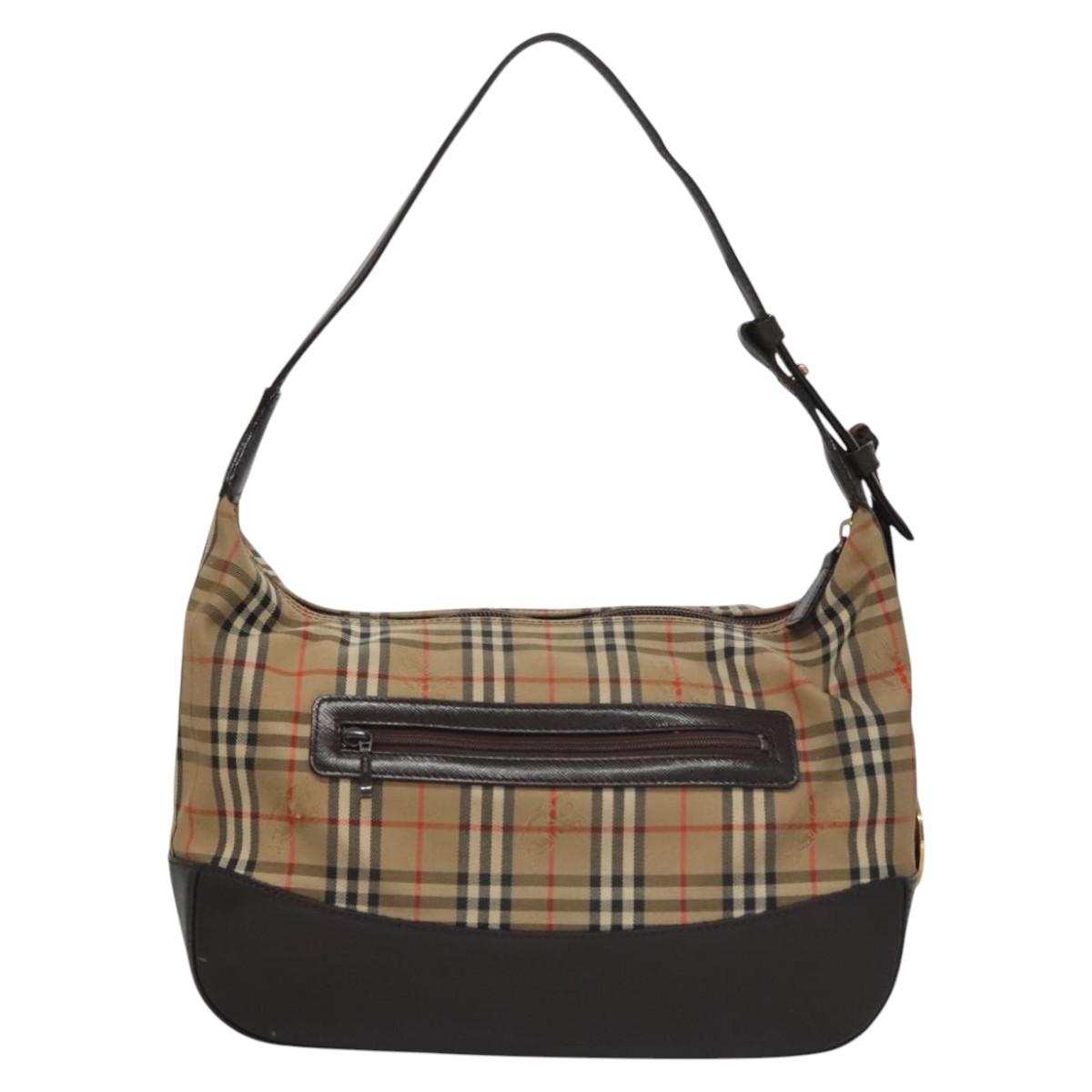 Burberry Nova Check Beige Canvas Shoulder Bag ( )