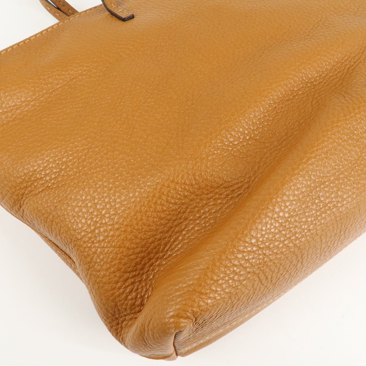 FENDI Selleria Leather Tote Bag Shoulder Bag Brown 8BH185