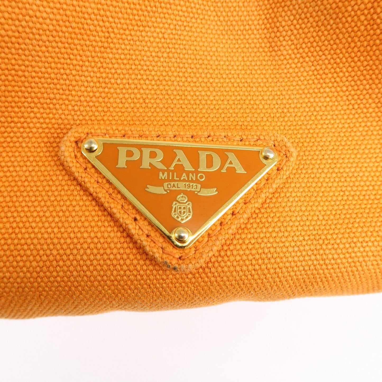 PRADA Canapa Canvas Tote Bag Limited Edition Pink Orange B1877I