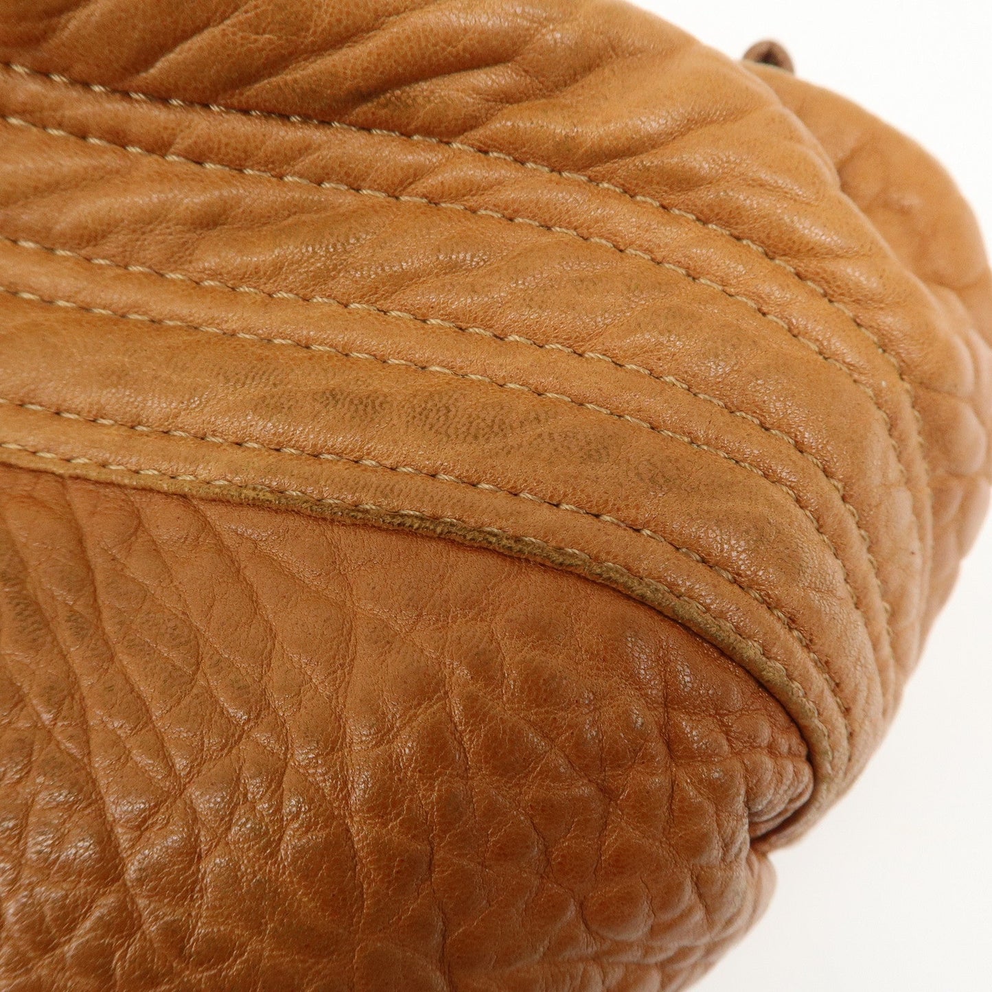 FENDI Leather Mini Spy Bag Hand Bag Brown Dark Brown 8BL078