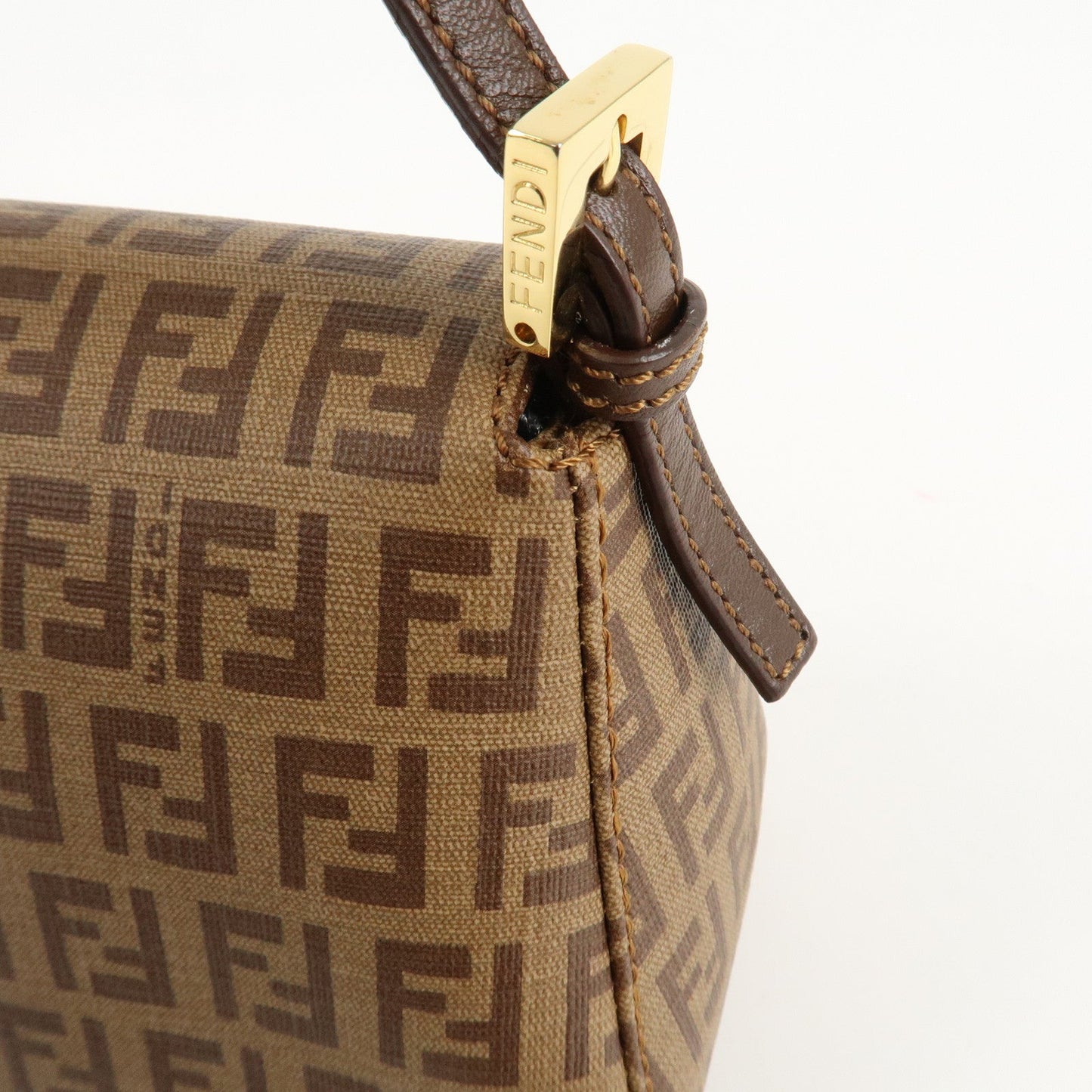 FENDI Zucchino Mini Mamma Baguette PVC Leather Hand Bag 8BR180
