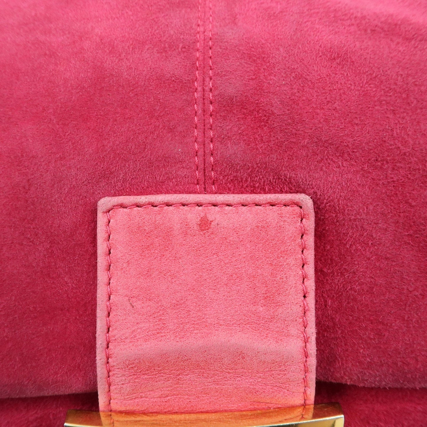 FENDI Mamma Baguette Suede Leather Shoulder Bag 26325