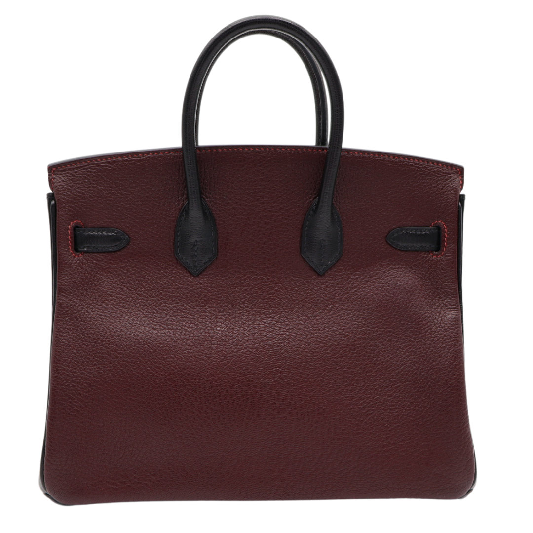 Hermes25cm Birkin HSS Bordeaux/ Black Chèvre Gold Hardware