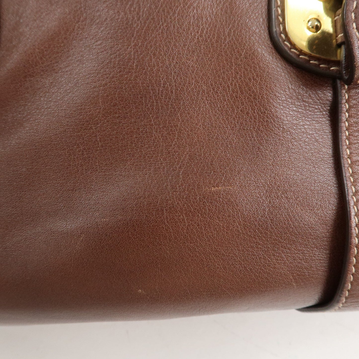 PRADA Leather 2Way Bag Shoulder Bag Hand Bag Brown BN1904
