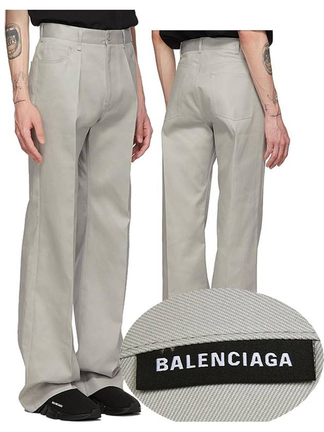 Luxury Balenciaga Trending 2026 Fluid Wide Pants Pearl Grey