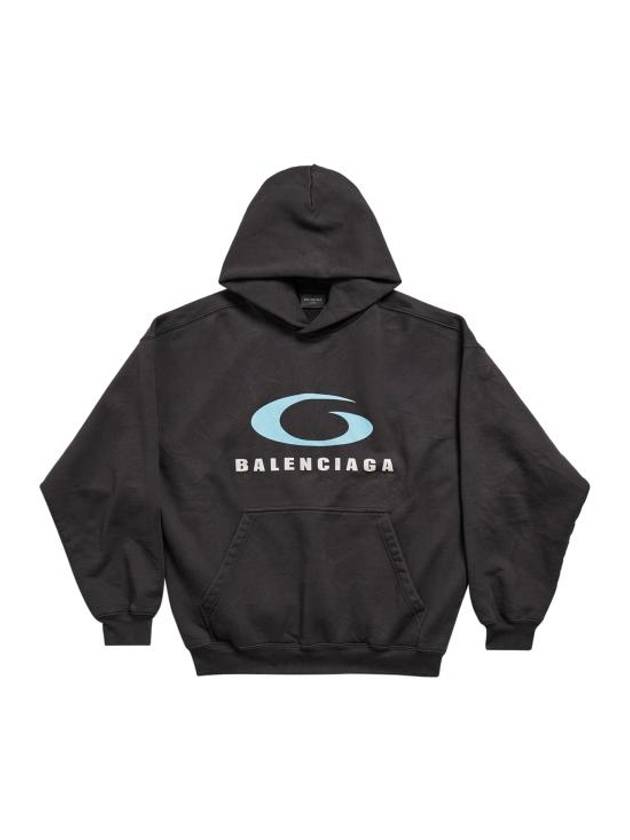 Luxury Balenciaga Trending 2026 Logo Hoodie Washed Black