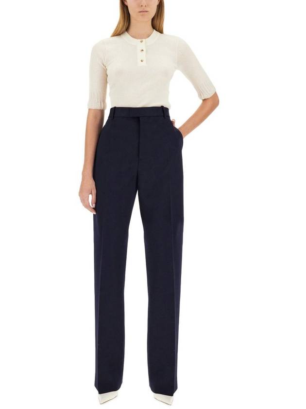 Luxury Bottega Veneta straight pants 743466 VKIS0 4121 NAVY
