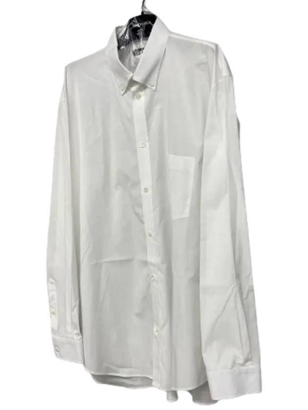 Luxury Balenciaga Trending 2026 Logo Oversized Long Sleeve Shirt White