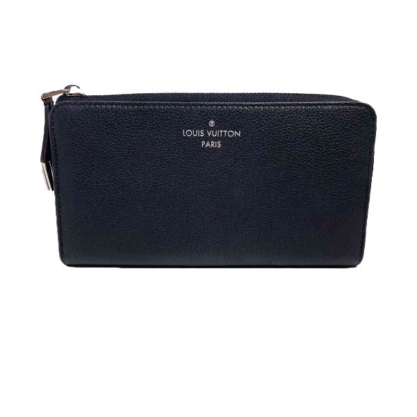 LOUIS VUITTON Long Wallet Purse N60146 leather Noir Voca Stains all leather Parnasea Portefeuille Comet mens