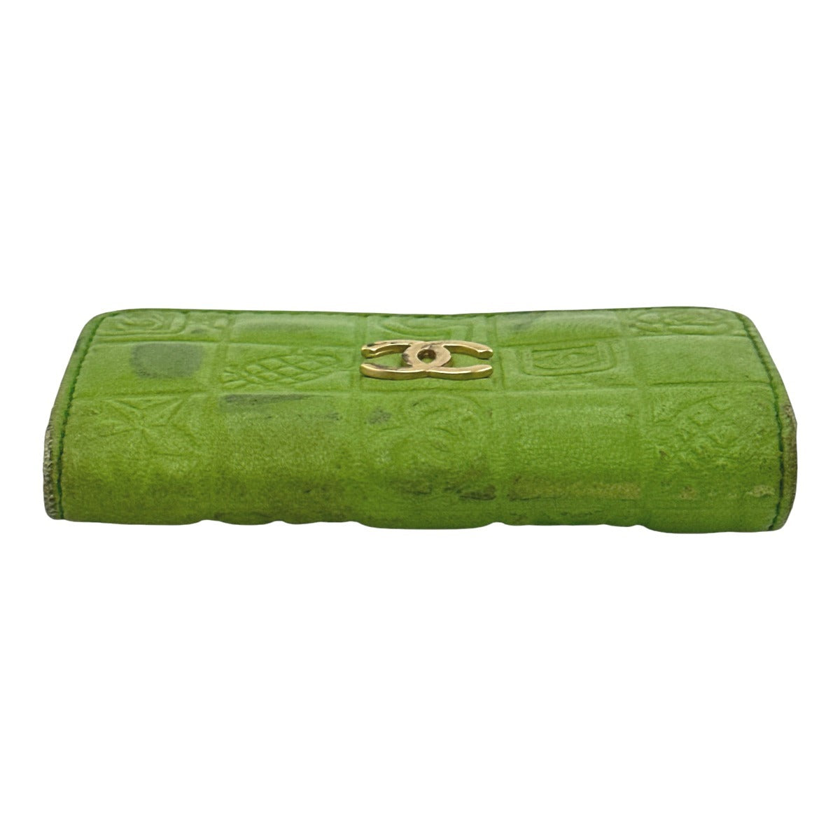 CHANEL Key case Key holder  leather green 6-key case Key holder Icon line Women