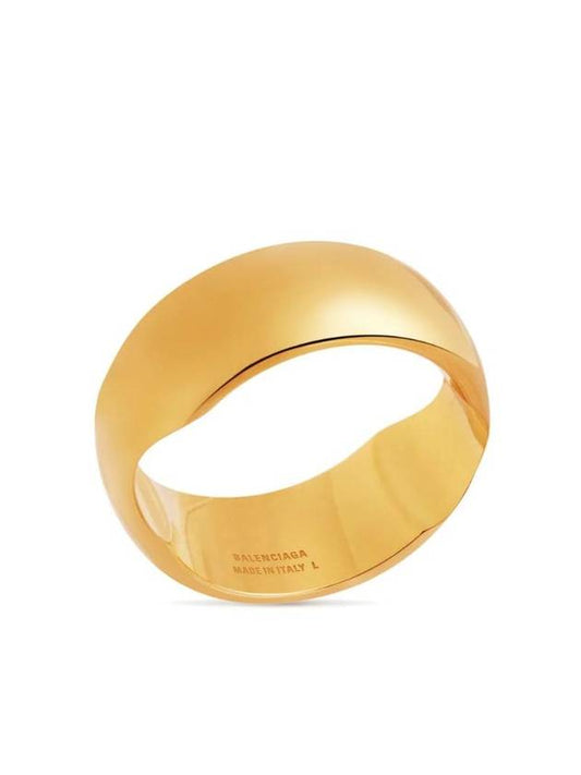 Luxury Balenciaga Trending 2026 engraved logo polished finish ring 765847TZ99G