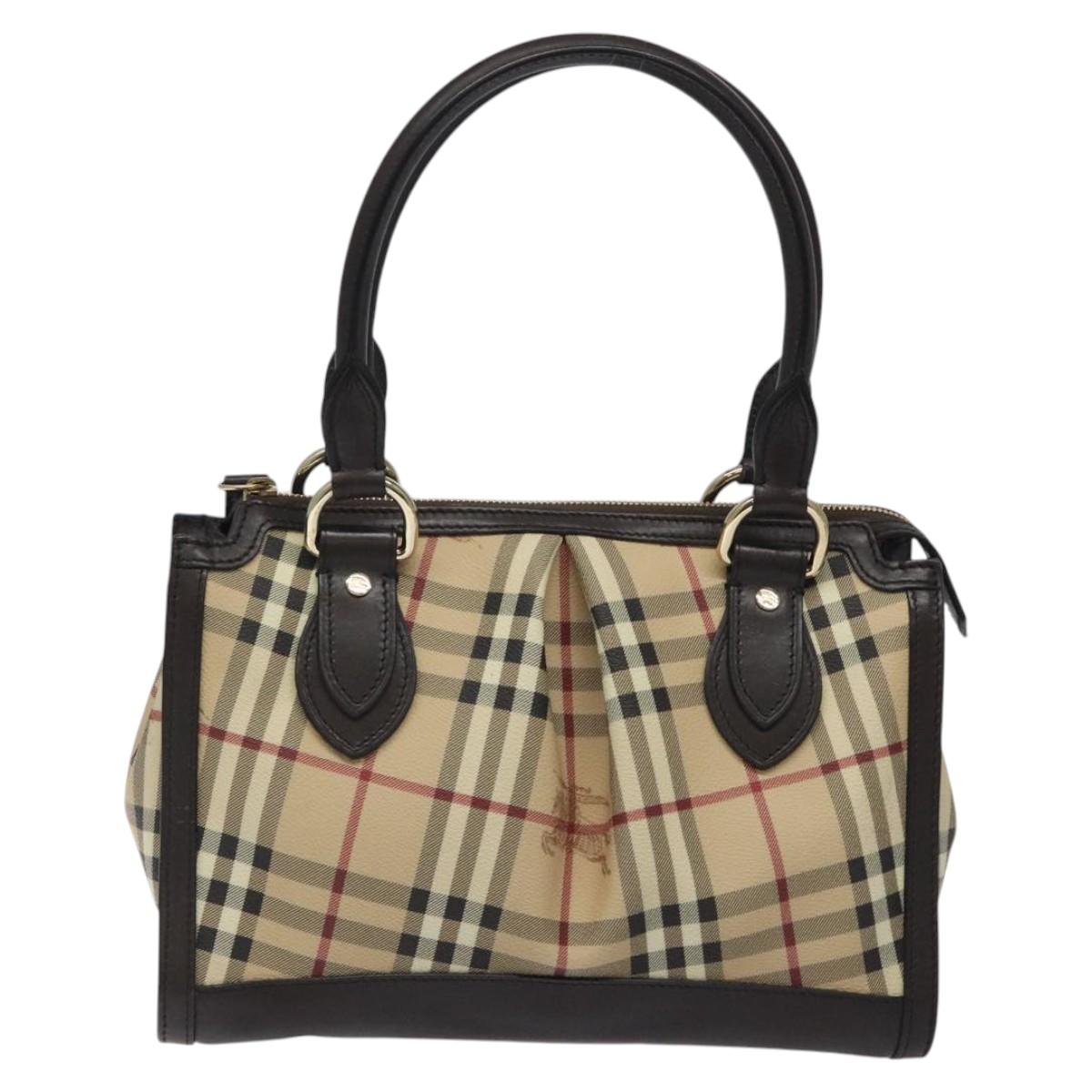 Burberry Nova Check Beige Canvas Handbag ( )