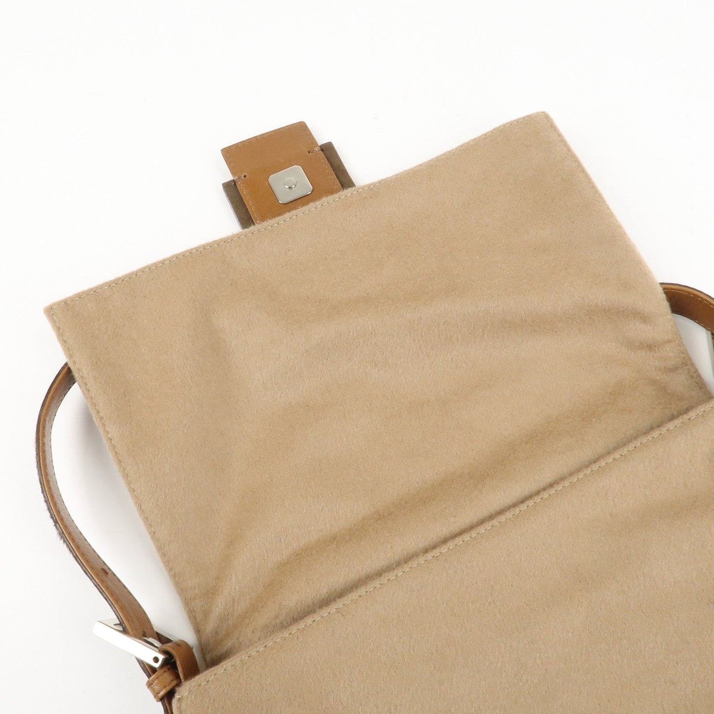 FENDI Mamma Baguette Wool Unborn Calf Shoulder Bag 26325