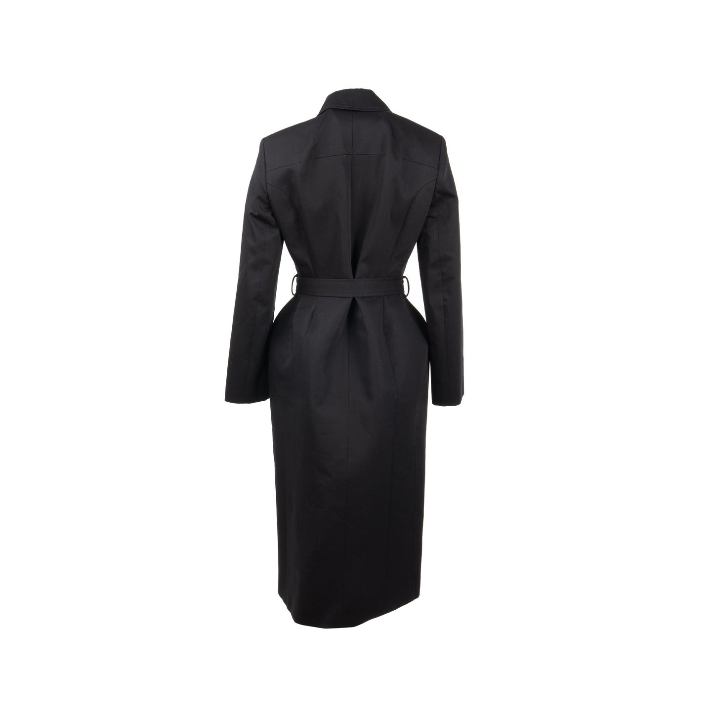 Balenciaga Size 38 Hourglass Trech Coat Cotton/ Cupro Black