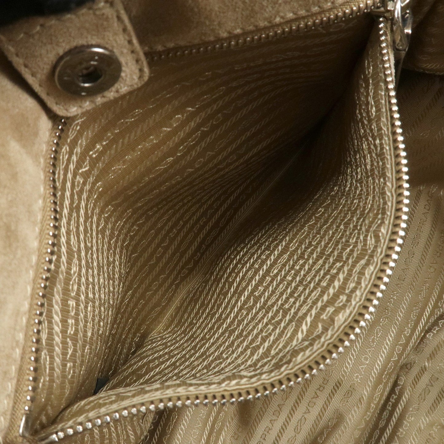 PRADA Eco Lapin Fur Suede Canapa Large Tote Bag Beige BN1918