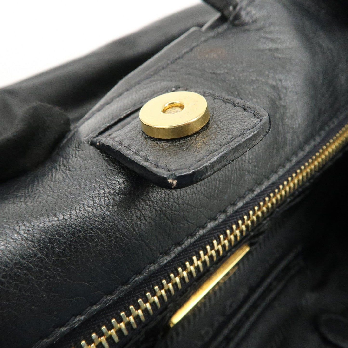 PRADA Leather Ribbon Tote Bag Hand Bag NERO Black BN1601