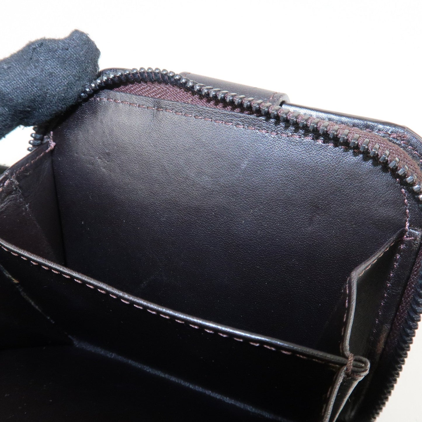 FENDI Zucchino Canvas Leather Zippy Around Bi-fold Wallet