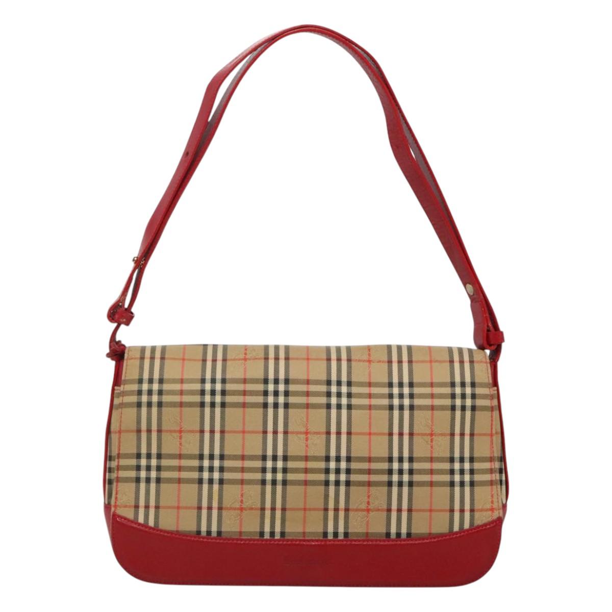 Burberry Nova Check Beige Canvas Shoulder Bag ( )