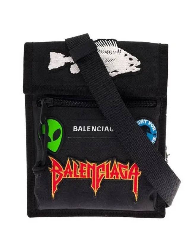 Luxury Balenciaga Trending 2026 Explorer Pouch Strap Cross Bag Black