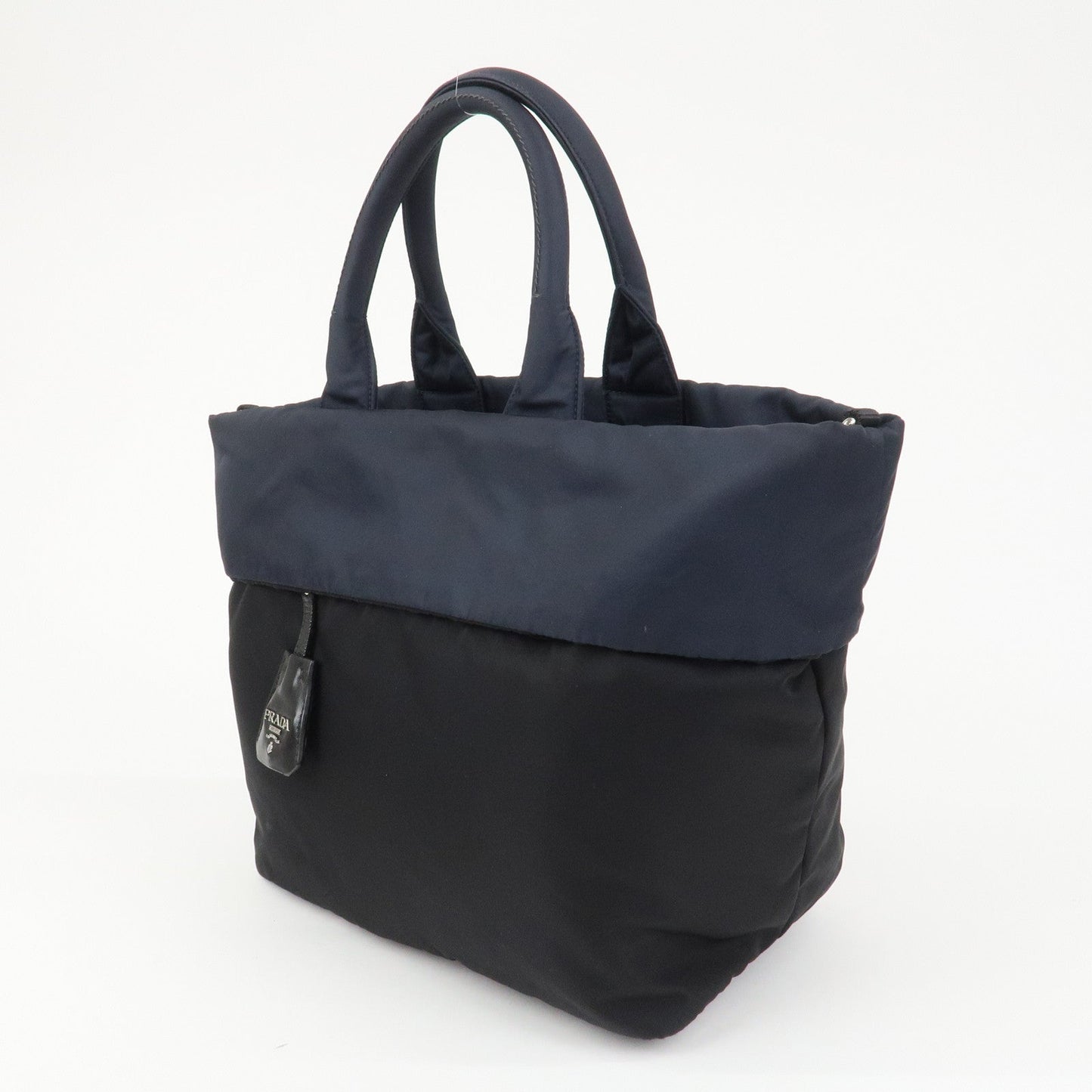 PRADA Nylon 2 Way Bag Hand Bag Shoulder Bag Black Navy BR4521