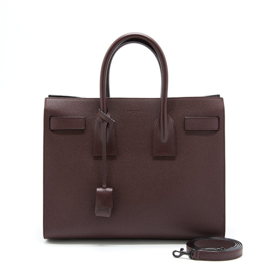 Saint Laurent/ Sac De Jour Calfskin Burgundy Black Hardware