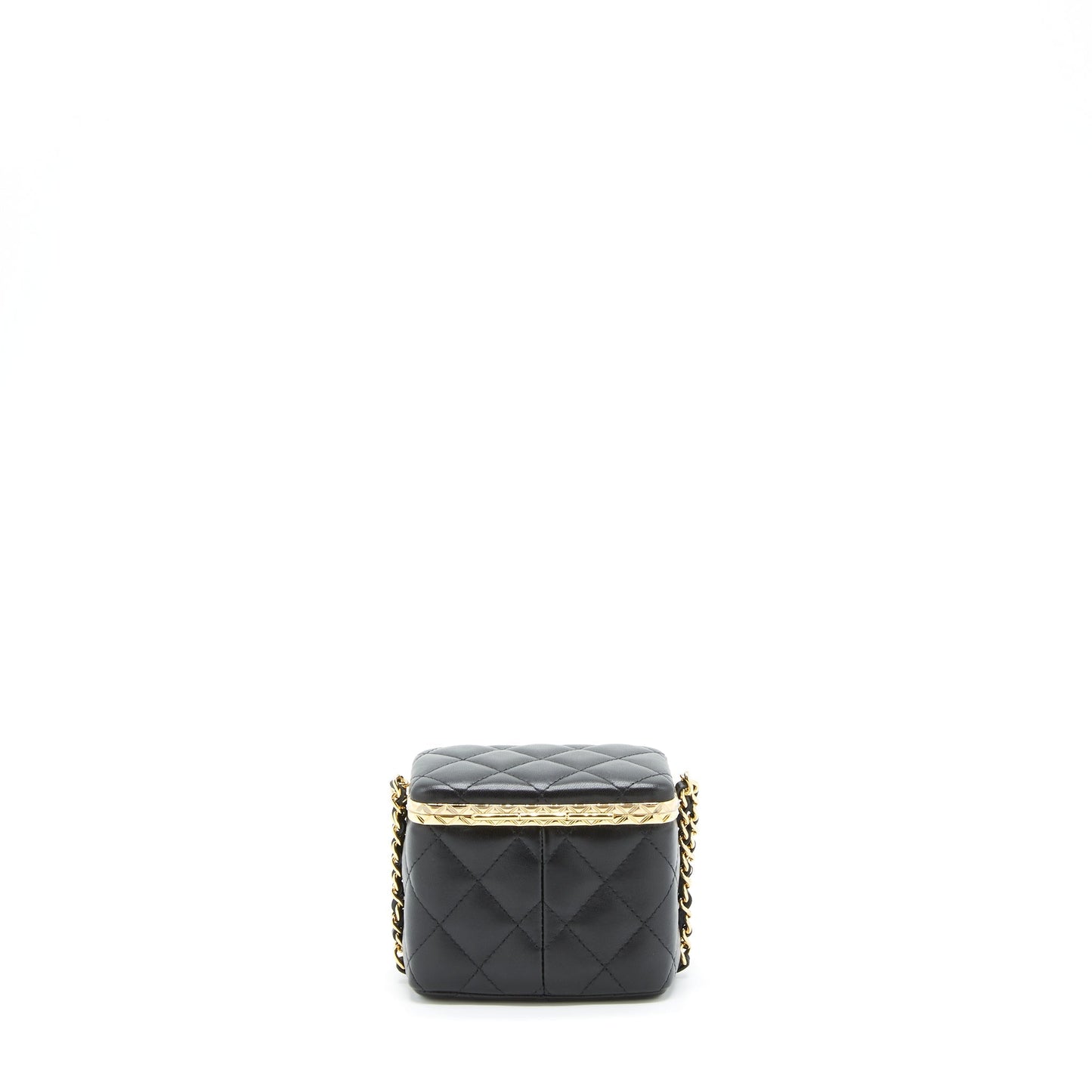 Chanel Small Clip Flap Vanity With Chain Lambskin Black