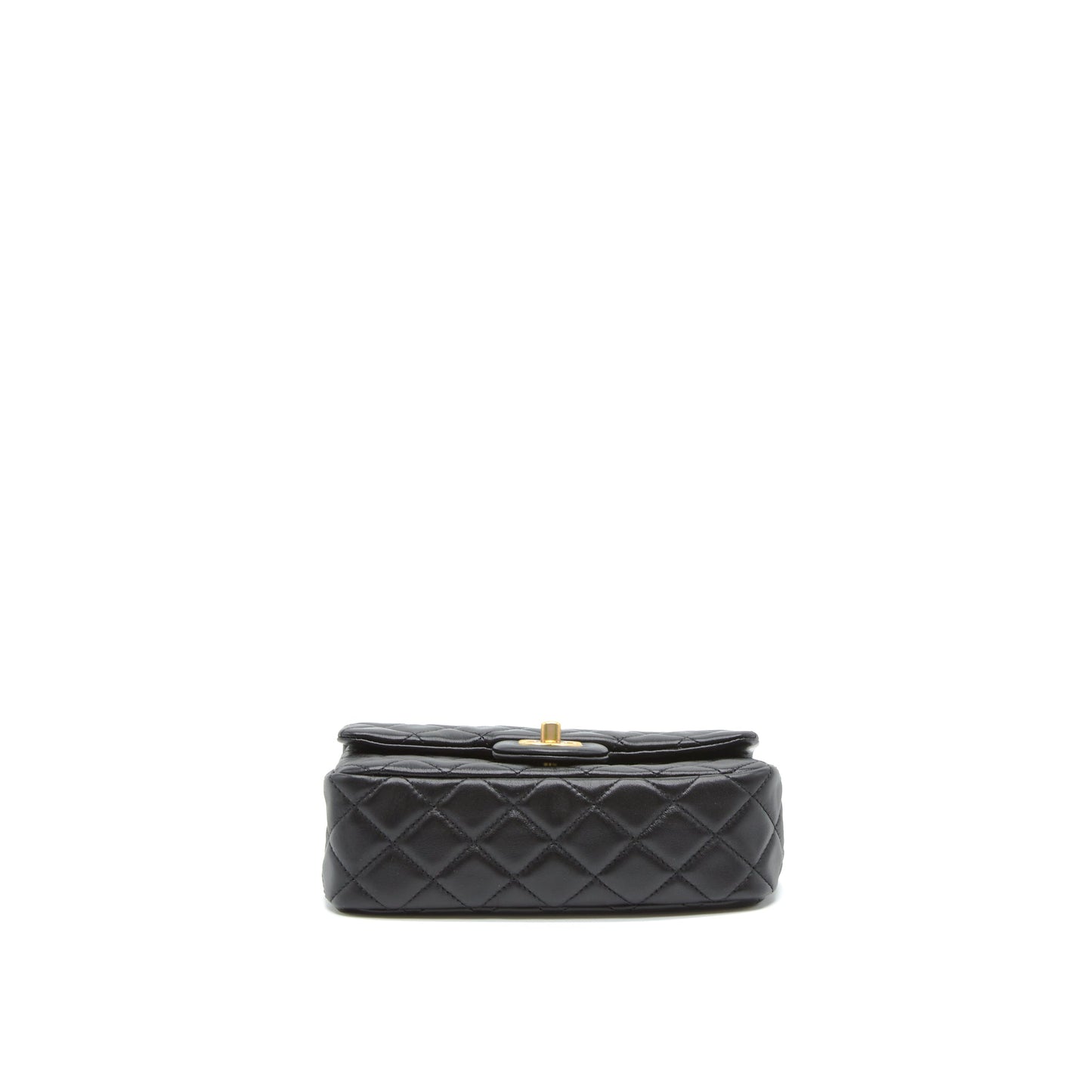 Chanel 22S Pearl Crush Mini Rectangular Flap Bag Lambskin Black