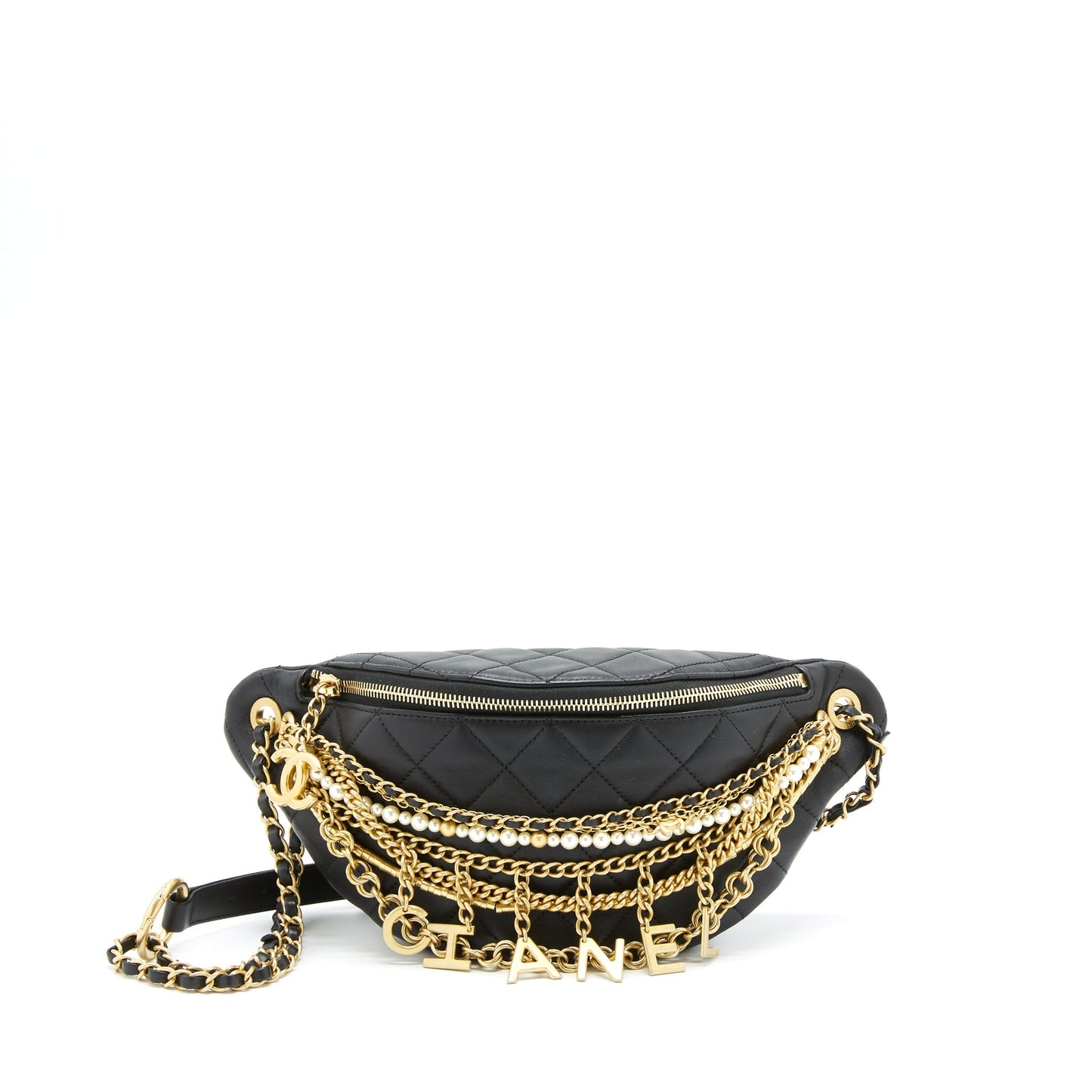Chanel All About Chains Waist Bag Calfskin Black