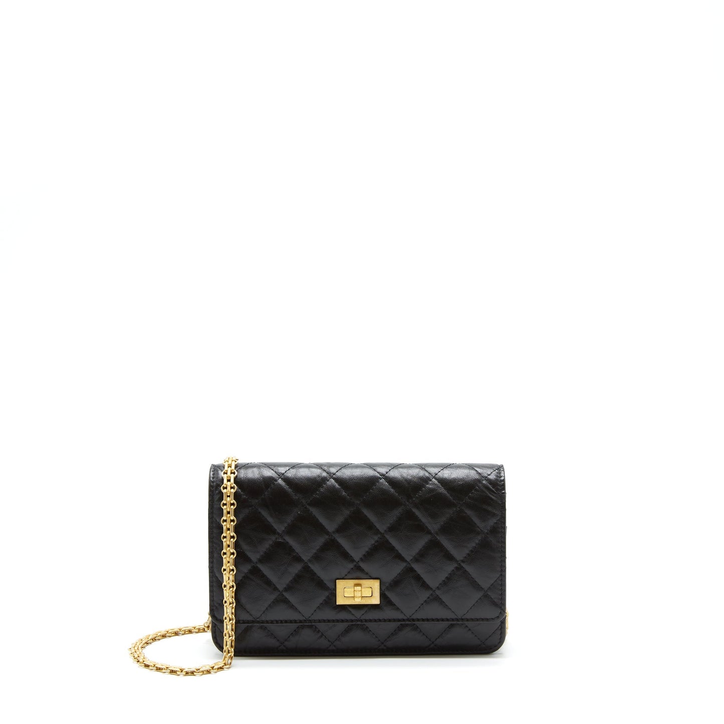 Chanel 2.55 Reissue Wallet On Chain Aged Calfskin Black