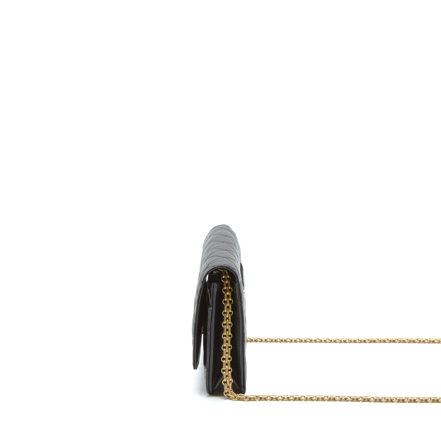 Chanel 2.55 Reissue Wallet On Chain Aged Calfskin Black