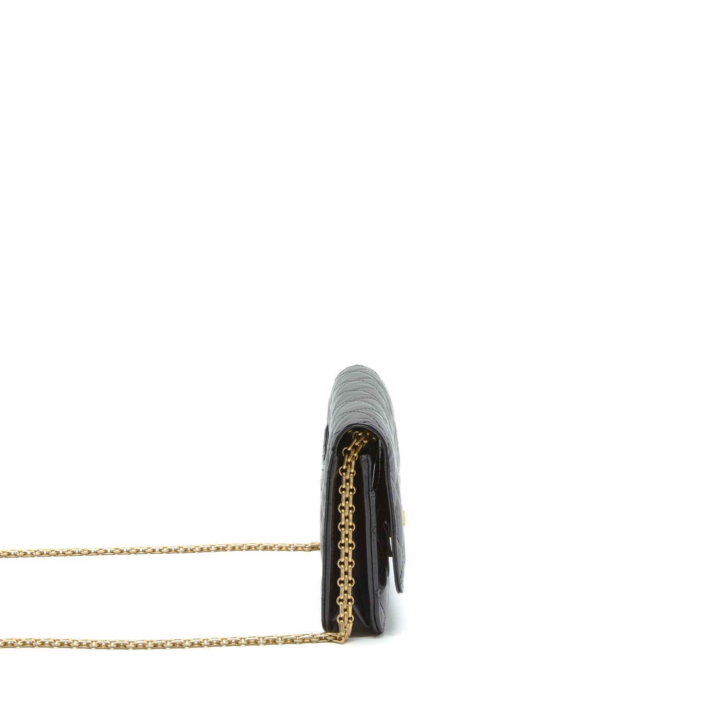 Chanel 2.55 Reissue Wallet On Chain Aged Calfskin Black