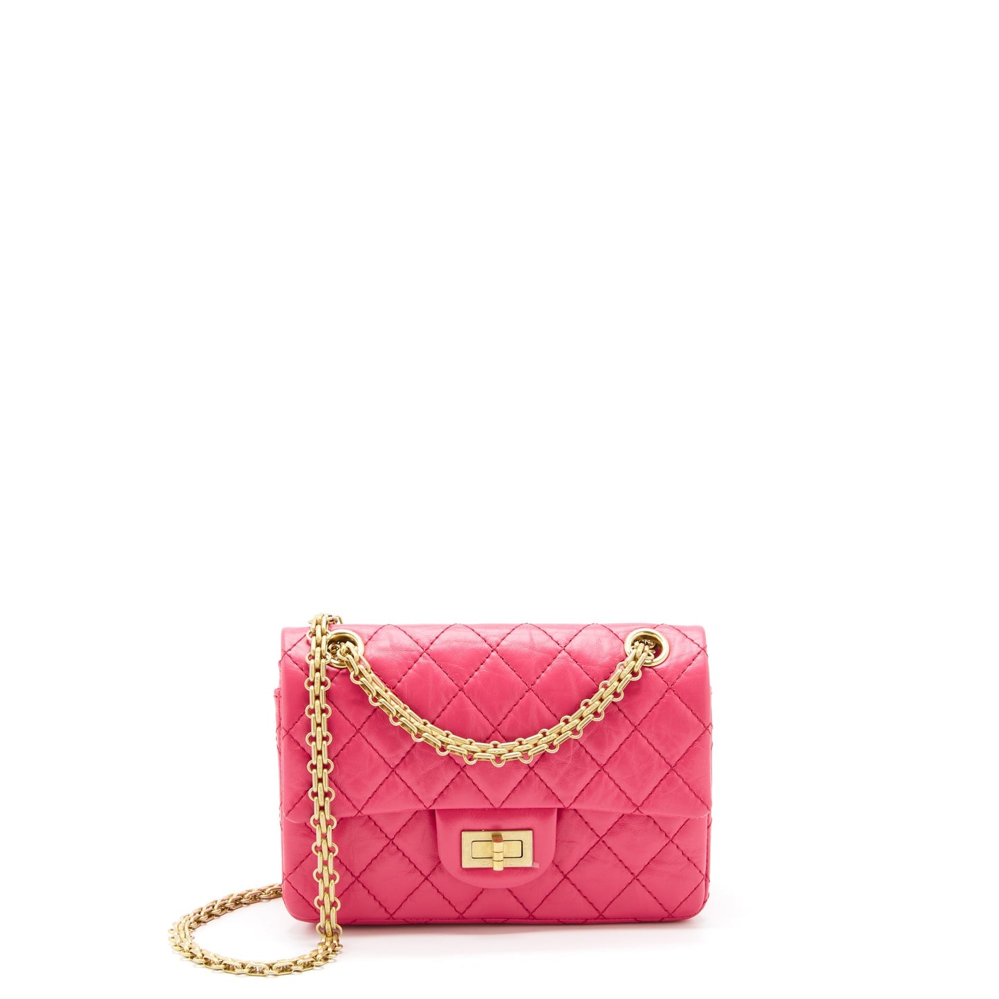 Chanel Mini 2.55 Reissue Flap Bag Aged Calfskin Hot Pink