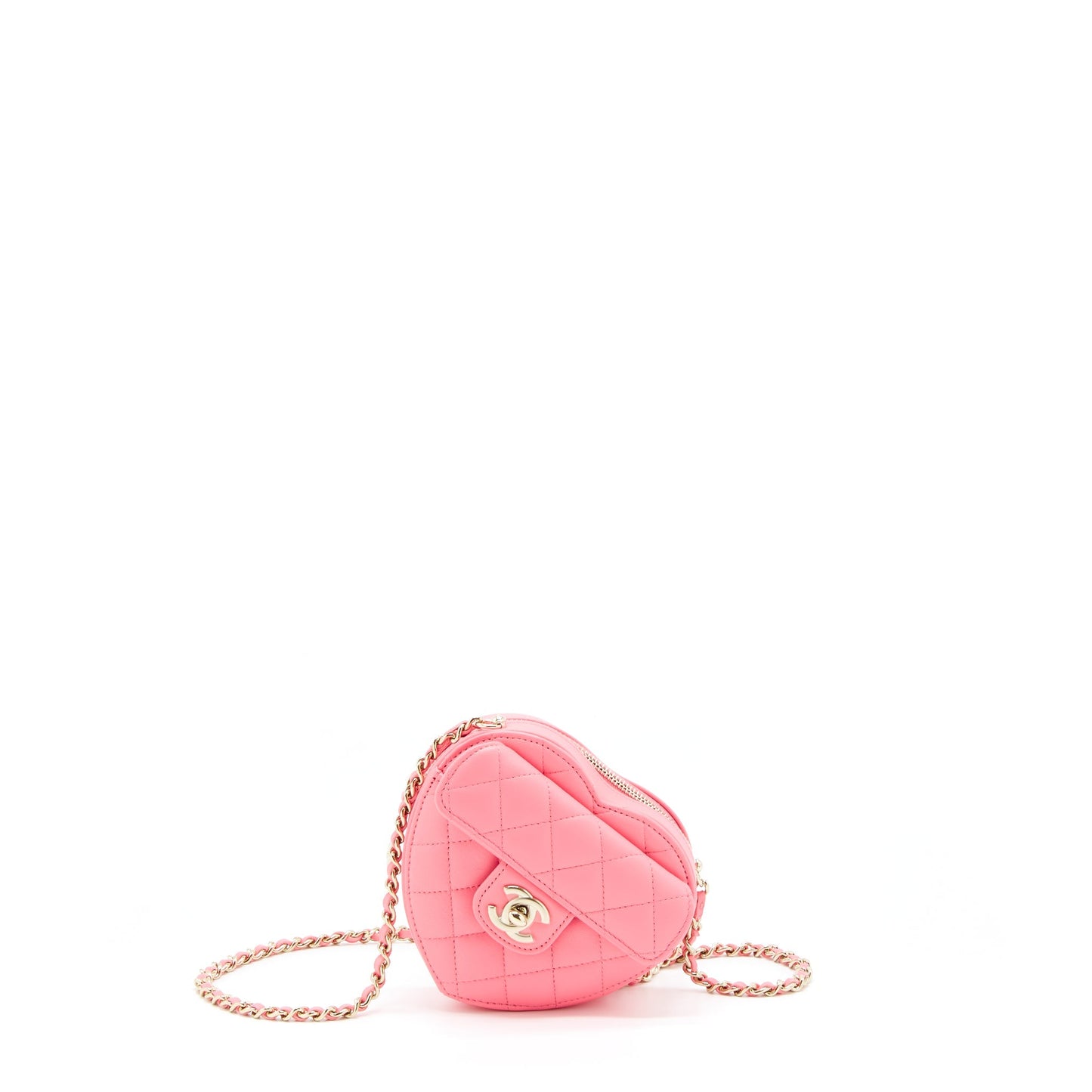 Chanel 22S Small Heart Bag Lambskin Pink L
