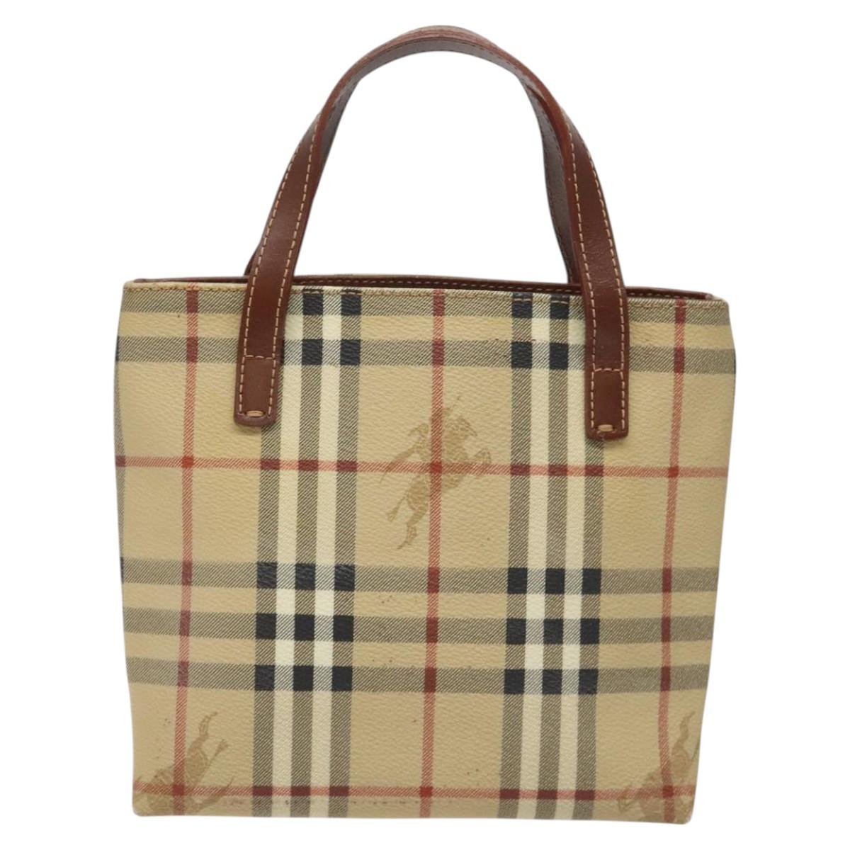 Burberry Haymarket Beige Canvas Handbag ( )