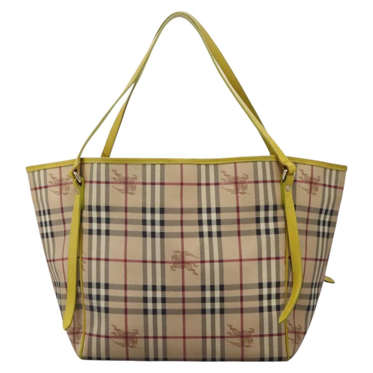 Burberry Nova Check Beige Canvas Tote Bag ( )