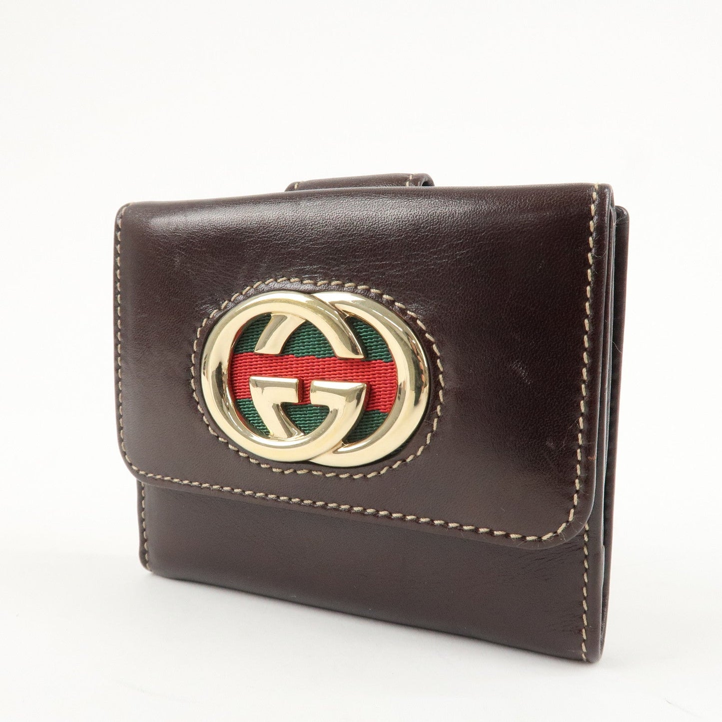 GUCCI Interlocking G Sherry Double Hook Bi-Fold Wallet 162760