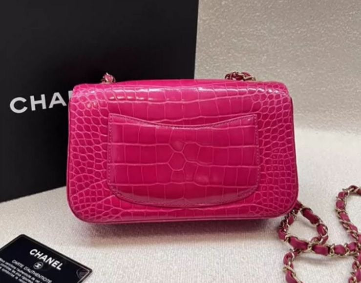 Chanel Pink Alligator Gold Hardware